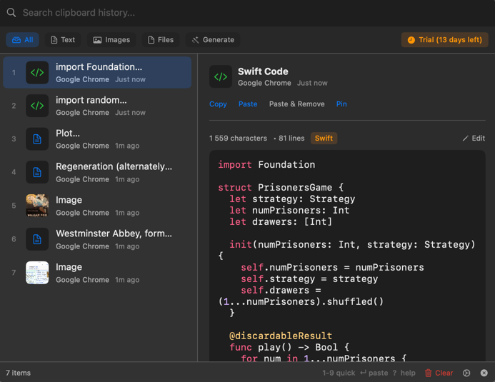 Unlimited Clipboard History screenshot